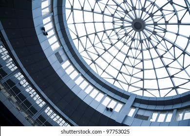 Glass Roof And Windows In Modern Office Building