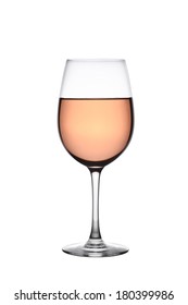 Glass Of Rose Wine Cutout, Isolated On White Background