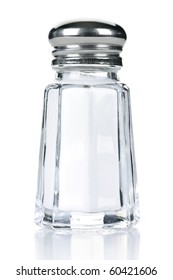 Glass Salt Shaker Isolated On White Background