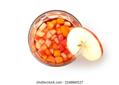 Glass of Sangria isolated on white background
