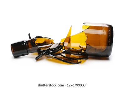 Glass Shards Broken Bottle Beer Isolated Stock Photo 1276793008 ...