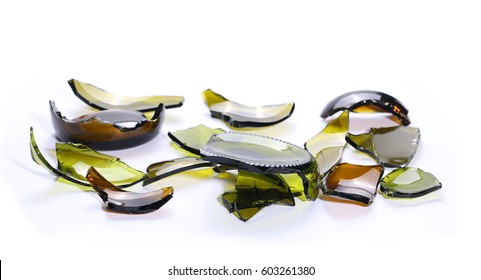 Glass Shards Isolated On White Background