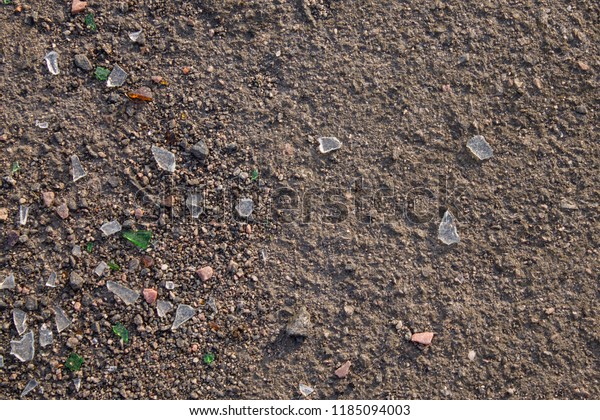 glass shards on the
ground