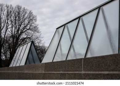 Glass skylight on a roof 