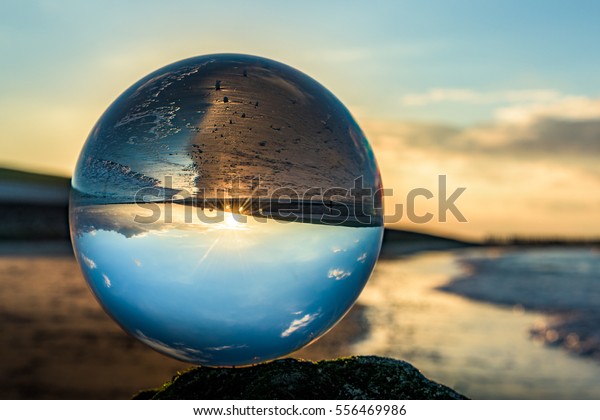 Glass Sphere Beach During Sunset Stock Photo (edit Now) 556469986