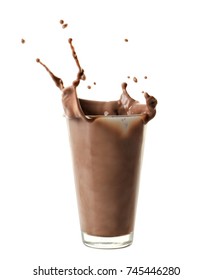 Fresh Chocolate Splash Glasspouring Cocoa Splash Stock Illustration ...