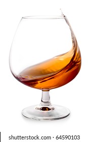 The Glass With Splashes Brandy