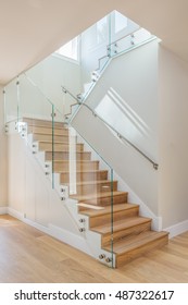 Glass Staircase Custom Home Build