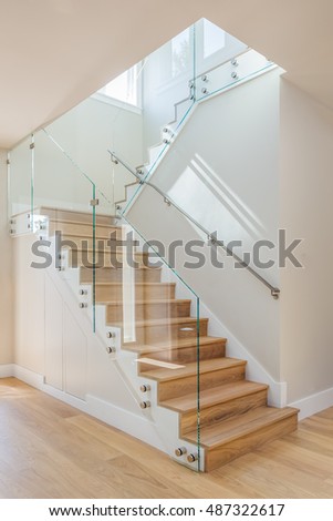 Glass Staircase Custom Home Build