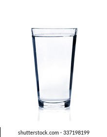 Glass Of Still Water. Isolated On White Background