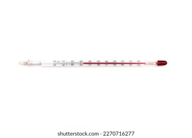 glass thermometer isolated on white for temperature measurement - Shutterstock ID 2270716277