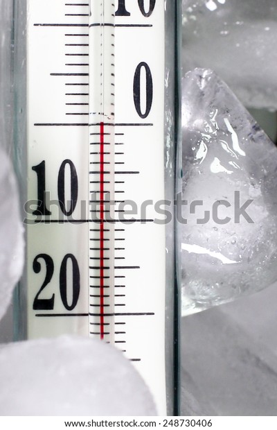 Glass Thermometer Measuring Temperature Ice Stock Photo 248730406 ...