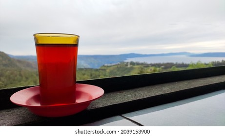 A Glass Of Traditional Bitter Tea On A Nature Background