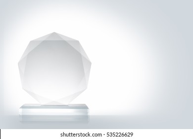 Glass Trophy Isolated On White Background