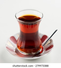 Glass Of Turkish Tea Isolated On White