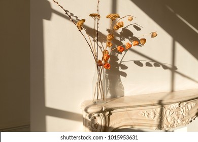 Royalty Free Sunlight Cast On Fireplace Stock Images Photos