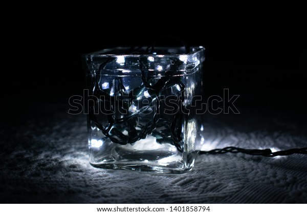 Glass Vase Filled Cold White Led Stock Photo Edit Now 1401858794