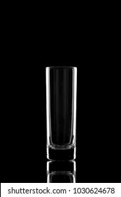 Glass Of Vodka On Black Background