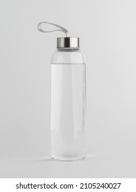 Glass water bottle. Isolated on a white background. - Shutterstock ID 2105240027
