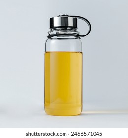 glass water bottle. Isolated on a white background. close up photo of glass bottle. glass tumbler bottle and drink container isolated on white background. Glass water bottle for travel - Powered by Shutterstock