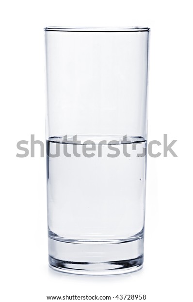 Glass Water Half Empty Isolated On Stock Photo (Edit Now) 43728958