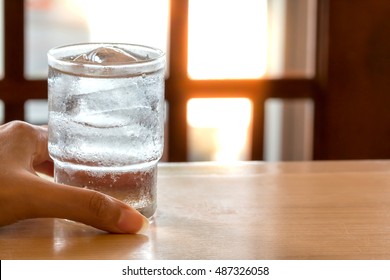 Glass Of Water And Ice.