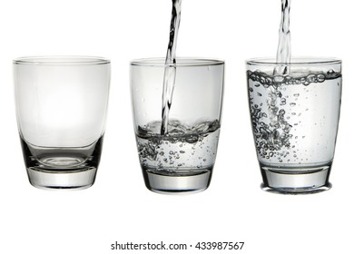 Glass of water isolated on white background    - Shutterstock ID 433987567
