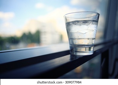 Glass Of Water On A Table In A Restaurant