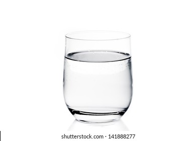 Glass Of Water On White Background