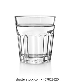 Glass Of Water On The White Background, Close Up