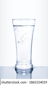 Glass Water. Pure Drinking Water In A Glass Or Salt Water For Drinking