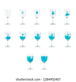 glass water wine ink isolated on white background. - Powered by Shutterstock