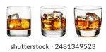 Glass of whiskey and ice