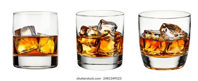 Glass of whiskey and ice