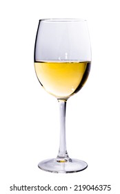 glass of white wine, isolated