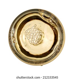 Glass With White Wine, Top View