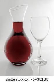 Glass Wine Carafe Shot On A White Background 