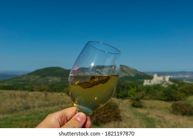 A glass of wine in Palava Protected Landscape Area - Klentnice, Czech Republic