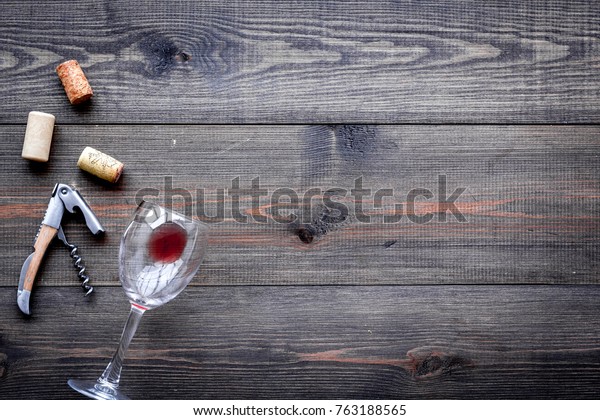 Glass Wine Sediment Corkscrew Corks On Royalty Free Stock Image