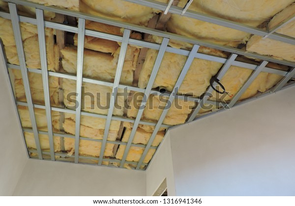 Glass Wool Insulation Ceiling Attic Room Stock Photo Edit Now