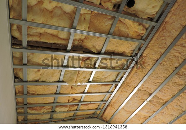 Glass Wool Insulation Ceiling Attic Room Stock Photo Edit Now