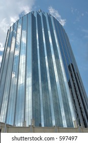 Glasses Blue Wall Of 111  Huntington Avenue  Building, Boston Mass -Boston Skyline 11