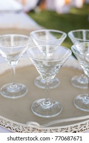 The Glasses Of Champange On A Table In A Party