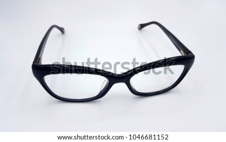 glasses closeup on white background