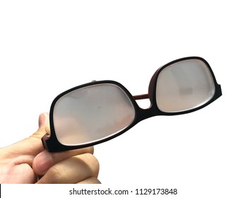 Glasses fogged on white background - Shutterstock ID 1129173848