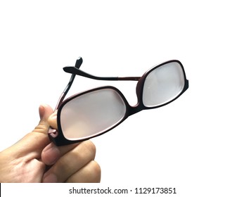 Glasses fogged on white background - Shutterstock ID 1129173851
