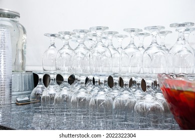 Glasses Lined Up On A Table