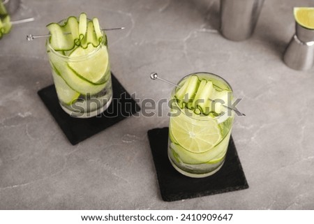 Similar – Image, Stock Photo Fresh and veggie green smoothies