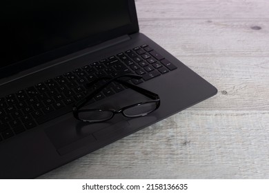 glasses in the notebook in studio