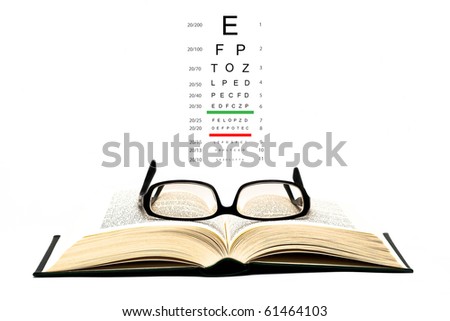 glasses on open book